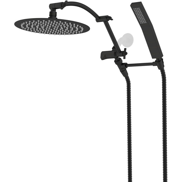 Matte Black 10" Rainfall Shower Head Combo with Handheld