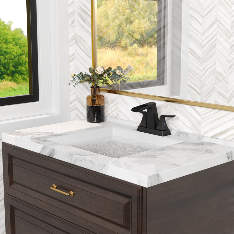 Matte Black Brass Centerset 2-Handle Bathroom Faucet