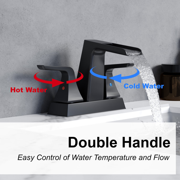 Matte Black Brass Centerset 2-Handle Bathroom Faucet