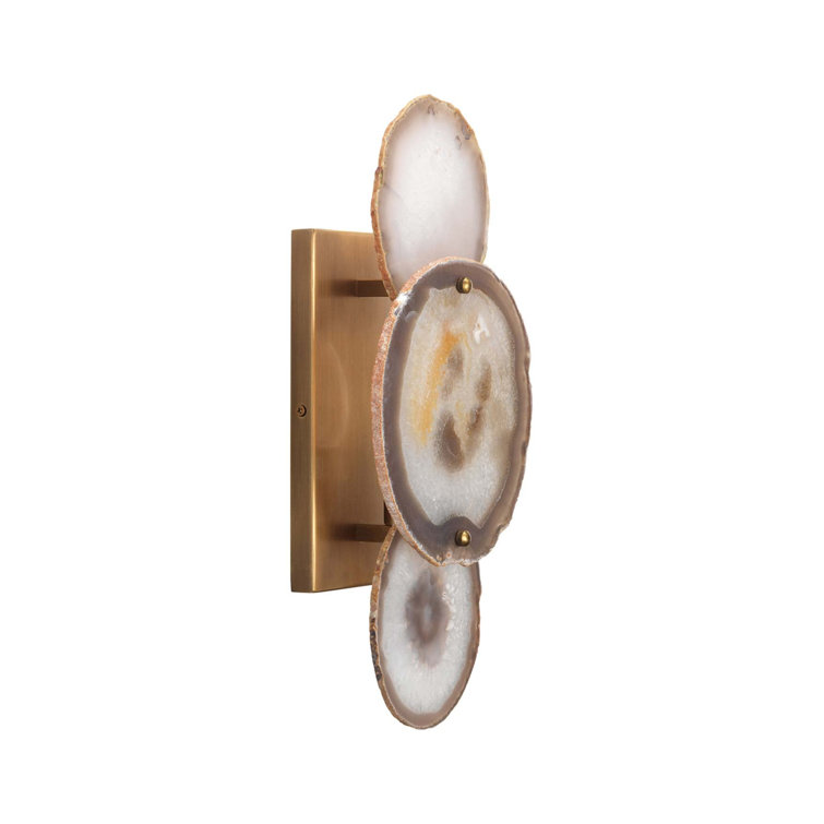 Natural Agate and Steel Direct Wired Sconce