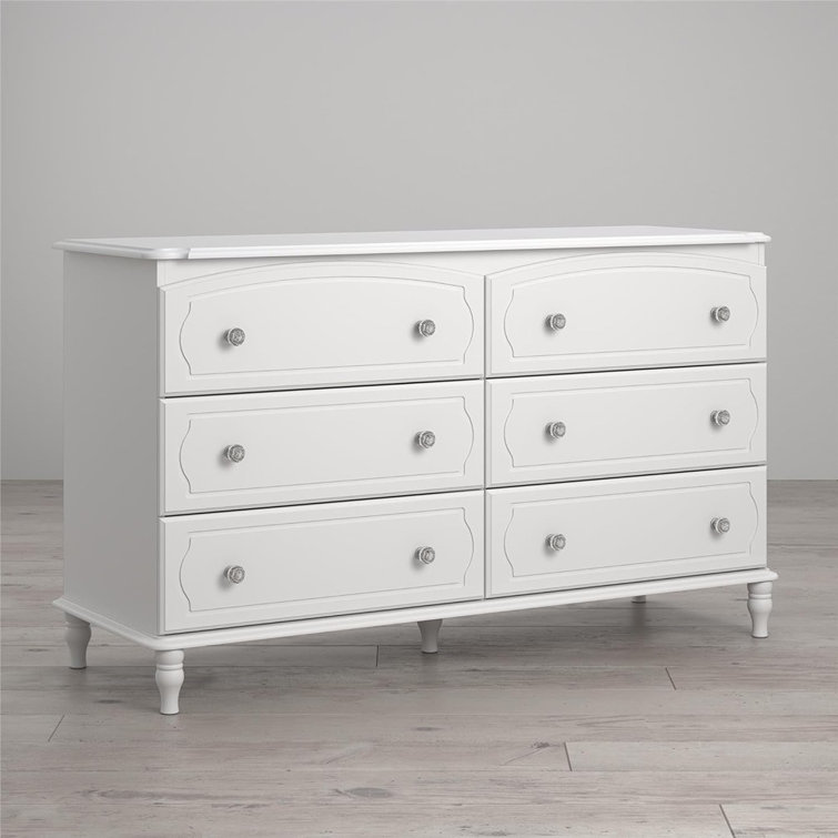 Elegant Rowan Valley Laren 6-Drawer Double Nursery Dresser in White