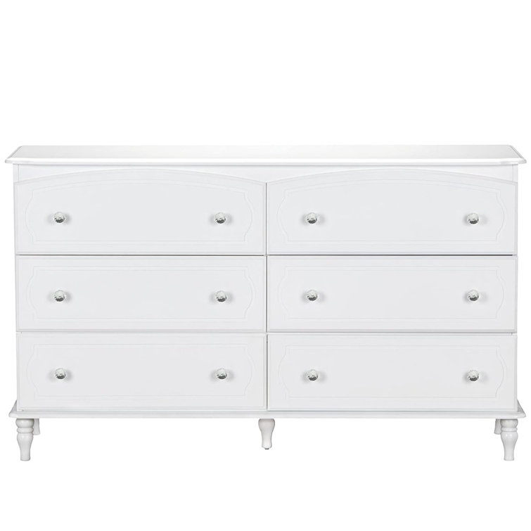 Elegant Rowan Valley Laren 6-Drawer Double Nursery Dresser in White