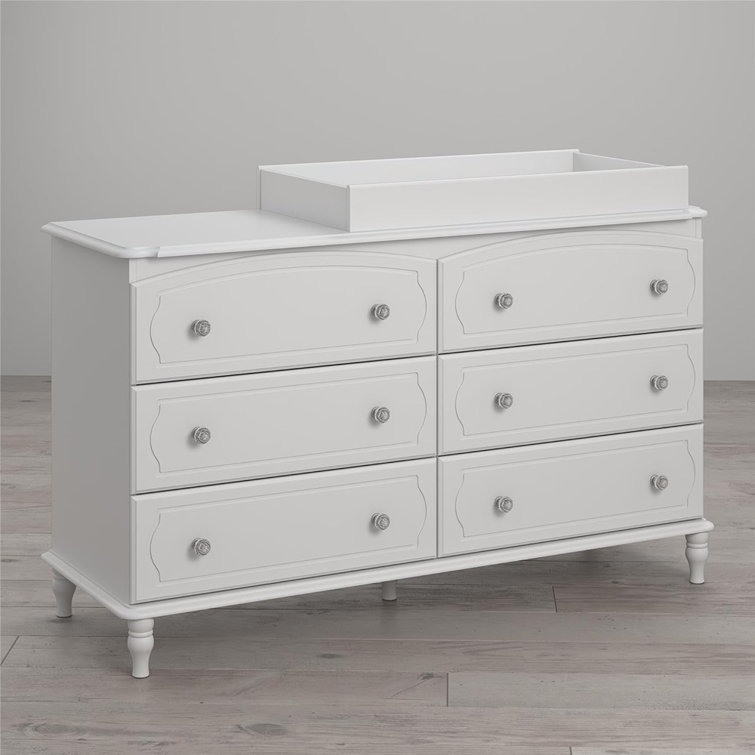 Elegant Rowan Valley Laren 6-Drawer Double Nursery Dresser in White