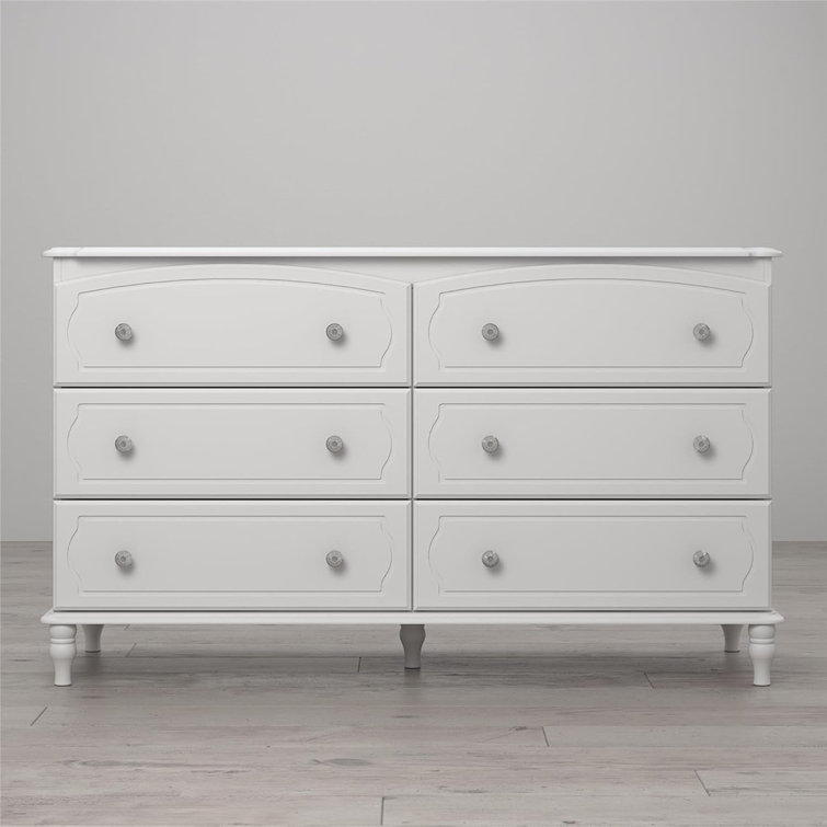 Elegant Rowan Valley Laren 6-Drawer Double Nursery Dresser in White