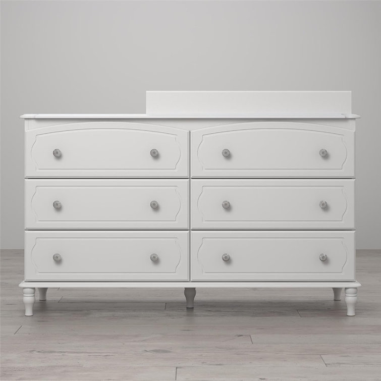 Elegant Rowan Valley Laren 6-Drawer Double Nursery Dresser in White
