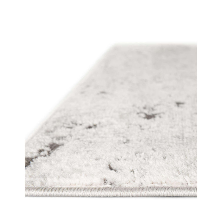 Leipzig Abstract Gray Synthetic 9'x12' Low Pile Area Rug