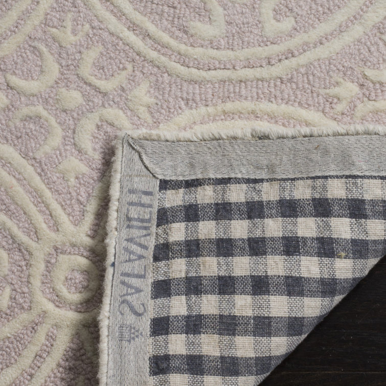 Hand-Tufted Cambridge Light Pink/Ivory Wool 5x8 Area Rug