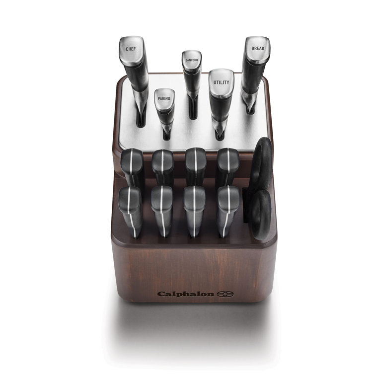Calphalon Premier SharpIN Knife Set with Sharpening Knife Block, 15 Piece, Carbon Steel