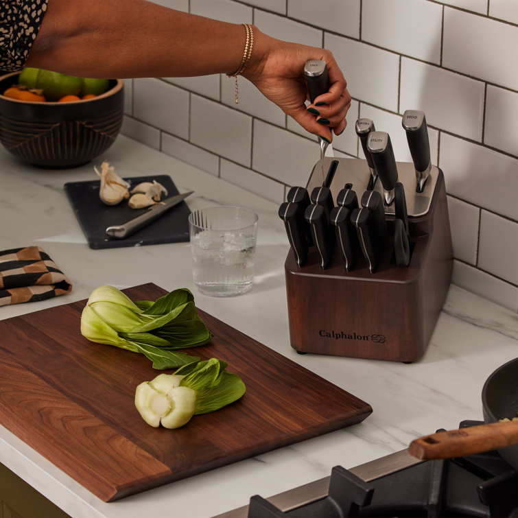 Calphalon Premier SharpIN Knife Set with Sharpening Knife Block, 15 Piece, Carbon Steel