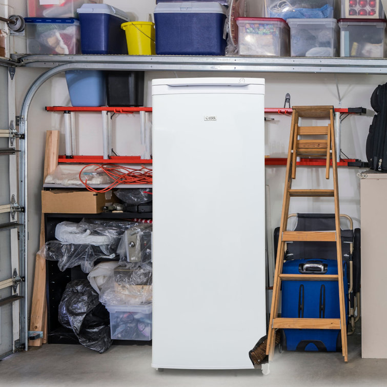 Compact White 6.0 Cu.Ft. Upright Freezer with Adjustable Thermostat
