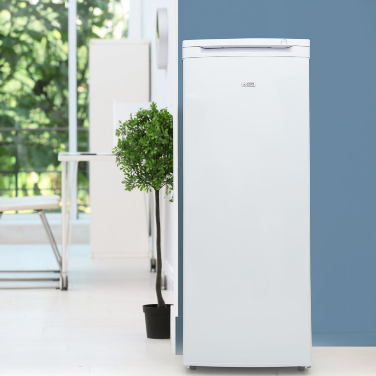 Compact White 6.0 Cu.Ft. Upright Freezer with Adjustable Thermostat