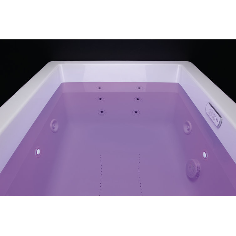 Anza 66" x 36" White Acrylic Oval Drop-in Bathtub with Jets