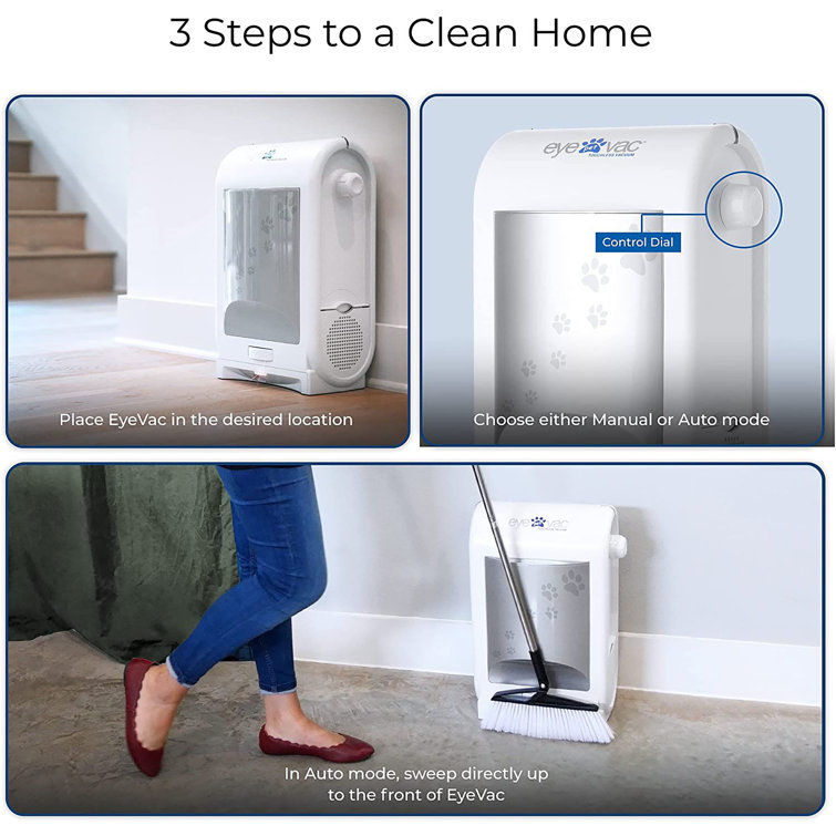 EyeVac Pet Touchless White Bagless Canister Vacuum for Pets