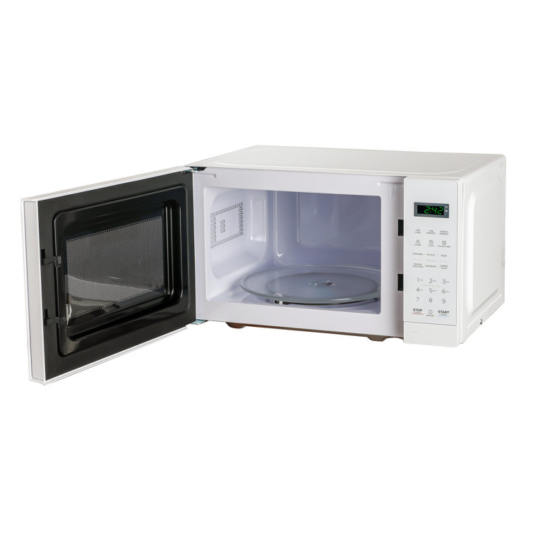 Compact White 0.7 Cu Ft Countertop Microwave Oven for RV