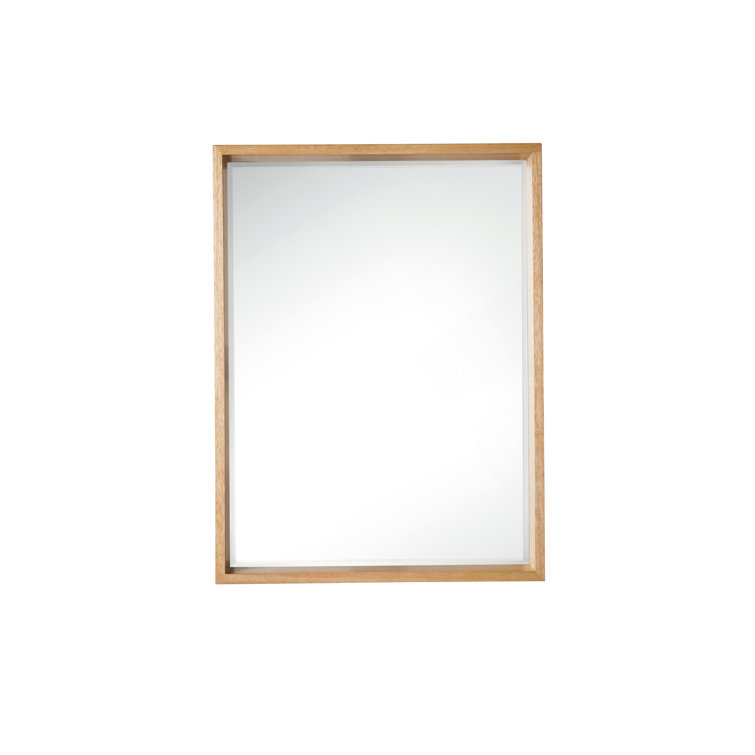 Natural Ash Rectangular Wood Framed Vanity Mirror