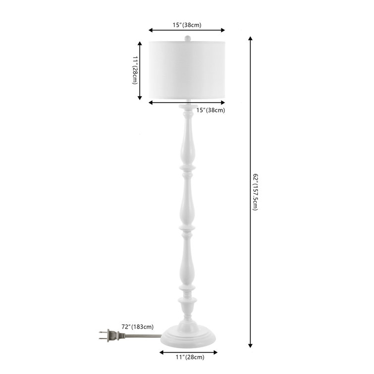 Bessie 62'' White Traditional Candlestick Floor Lamp