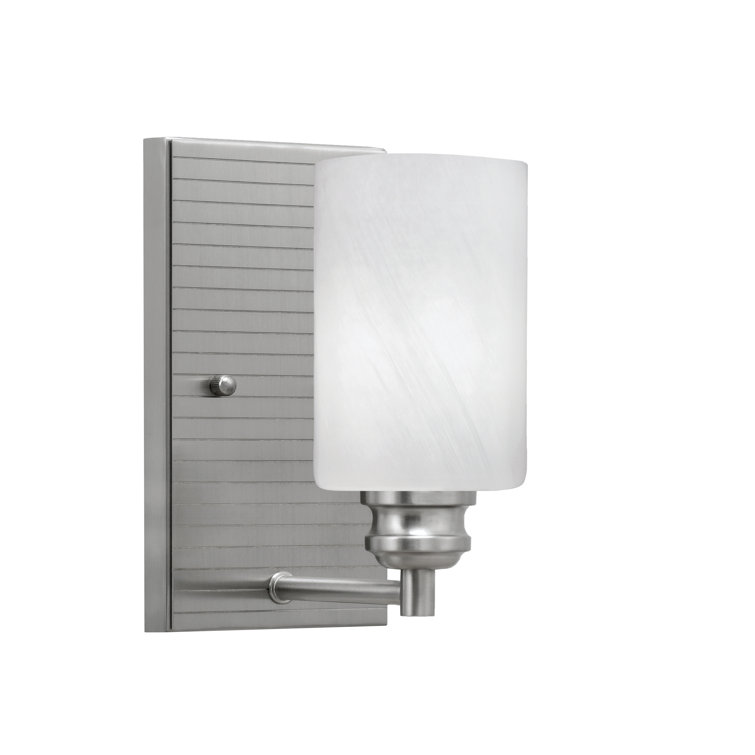 Edge Brushed Nickel Glass Shade Dimmable Wall Sconce