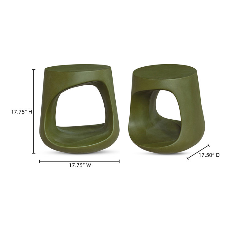 Green Concrete Backless Outdoor Bar Stool