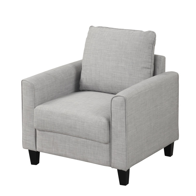 Jorden Light Gray Polyester Upholstered Accent Chair with Dark Wood Legs