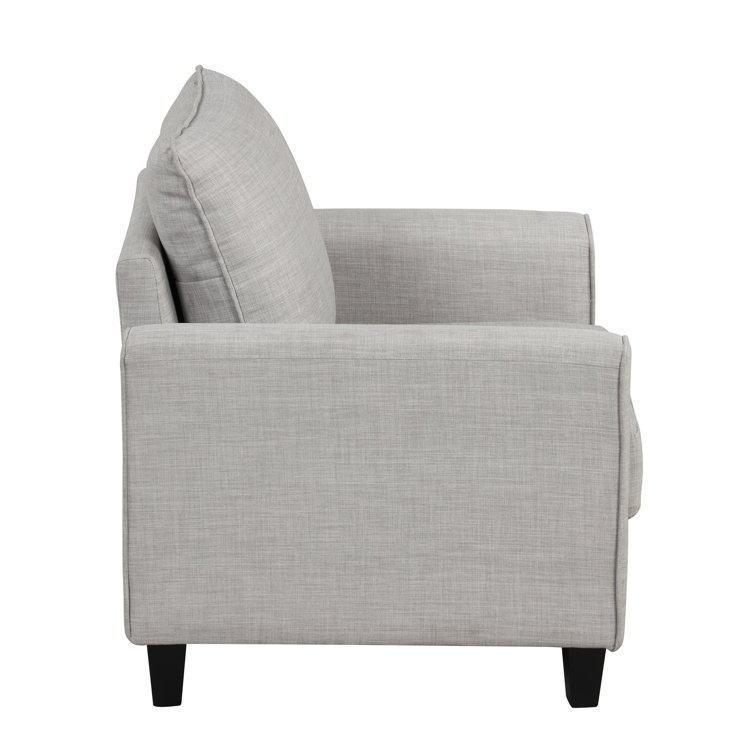 Jorden Light Gray Polyester Upholstered Accent Chair with Dark Wood Legs