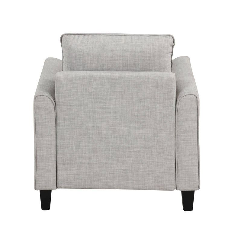 Jorden Light Gray Polyester Upholstered Accent Chair with Dark Wood Legs