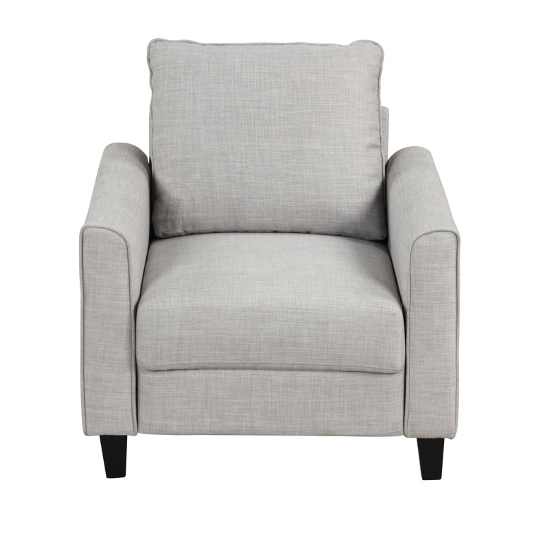 Jorden Light Gray Polyester Upholstered Accent Chair with Dark Wood Legs