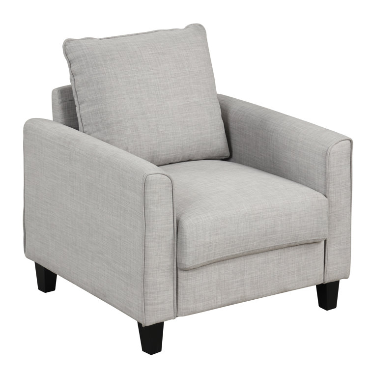 Jorden Light Gray Polyester Upholstered Accent Chair with Dark Wood Legs