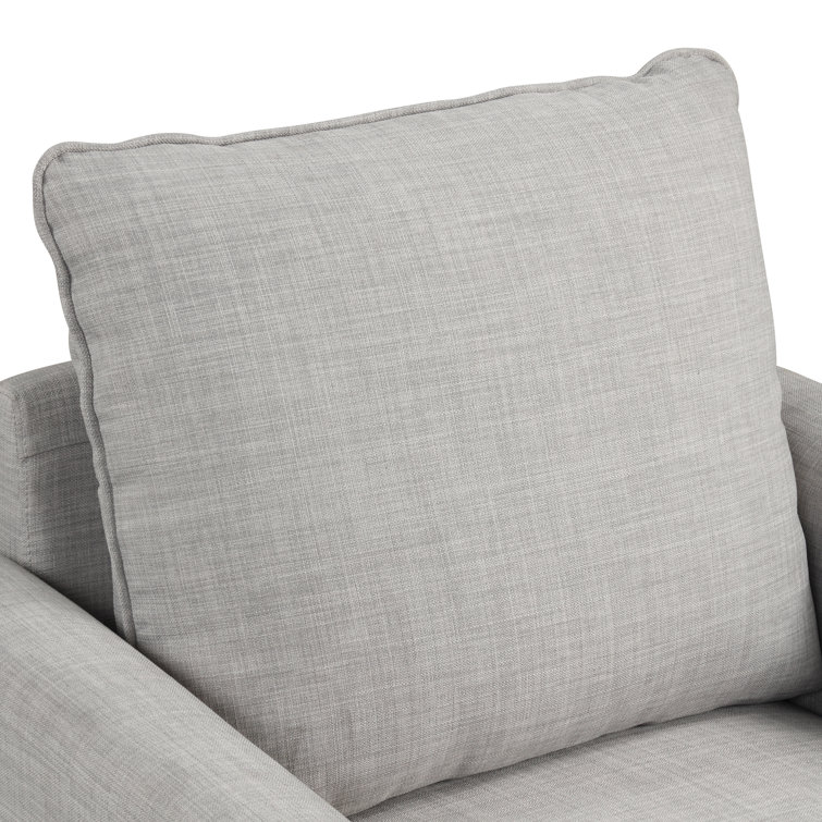 Jorden Light Gray Polyester Upholstered Accent Chair with Dark Wood Legs