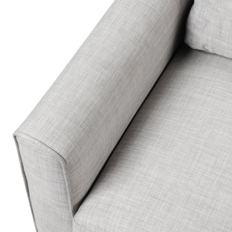 Jorden Light Gray Polyester Upholstered Accent Chair with Dark Wood Legs