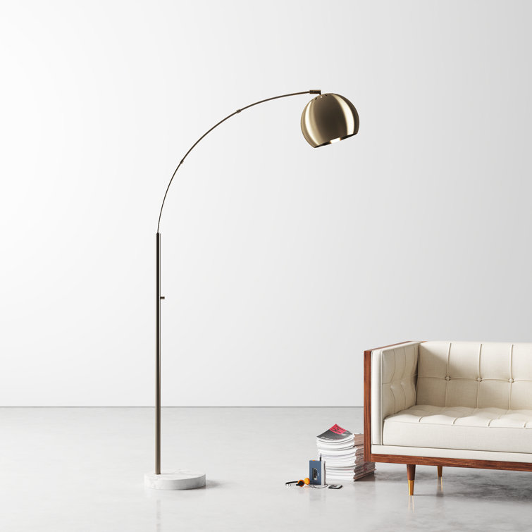 Georgia 78'' Adjustable Antique Brass Arc Floor Lamp