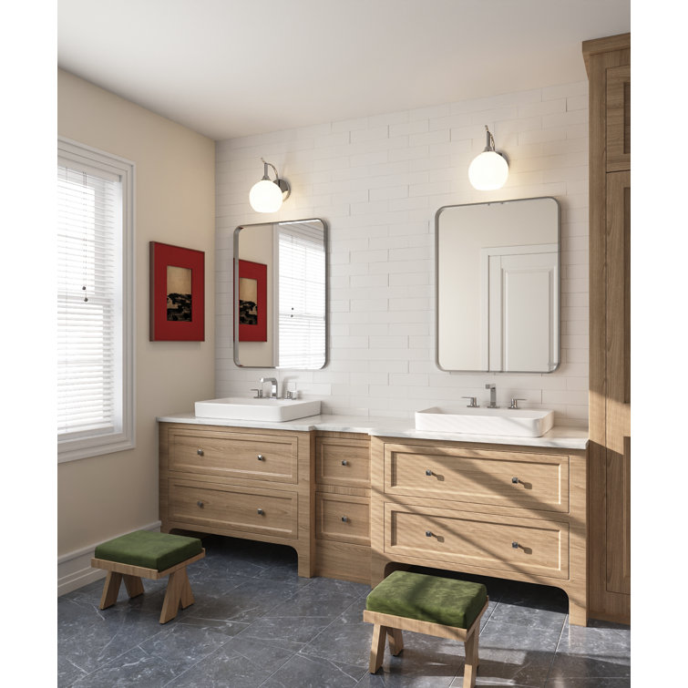 White Ceramic Rectangular Drop-In Bathroom Sink with Overflow