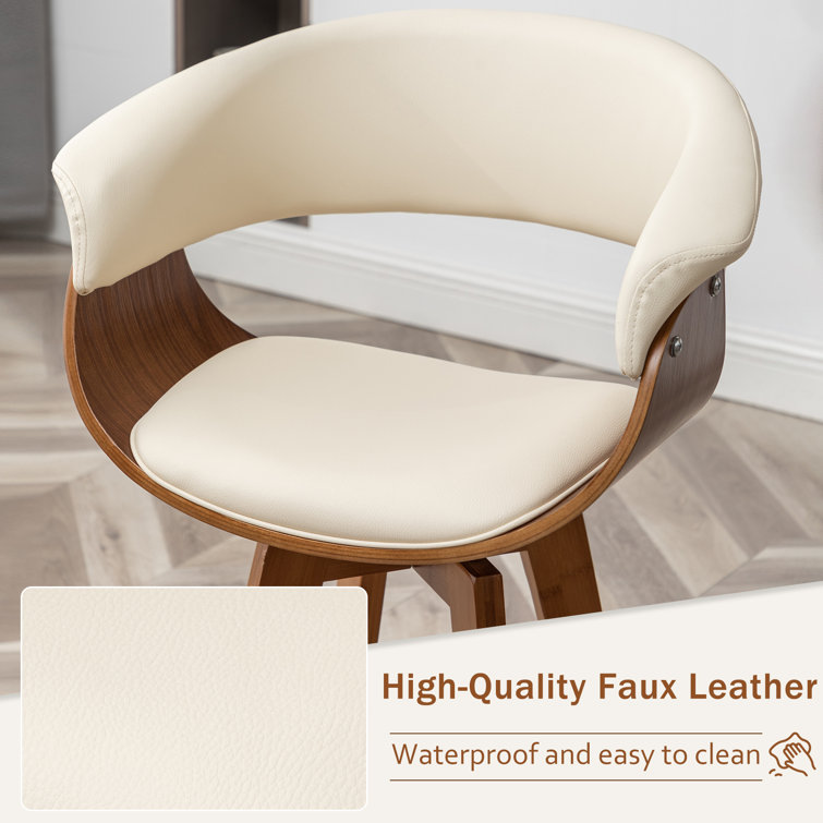 Joeanne Faux Leather Swivel 26'' Counter Stool (Set of 2)