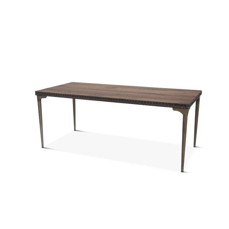 Vallarta Contemporary Mango Wood Dining Table with Iron Accents