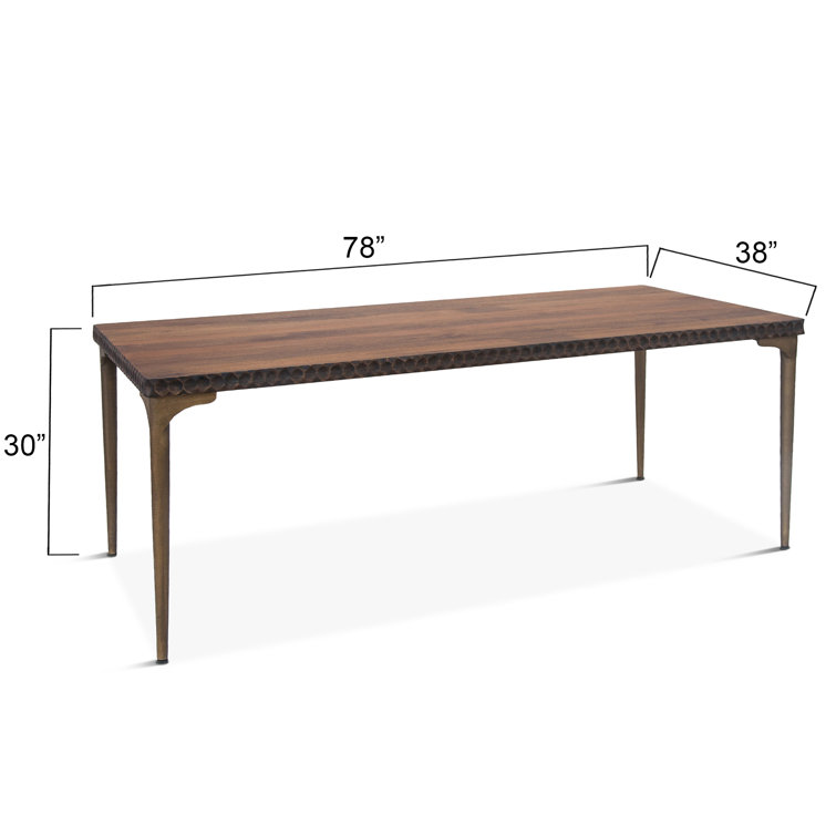 Vallarta Contemporary Mango Wood Dining Table with Iron Accents