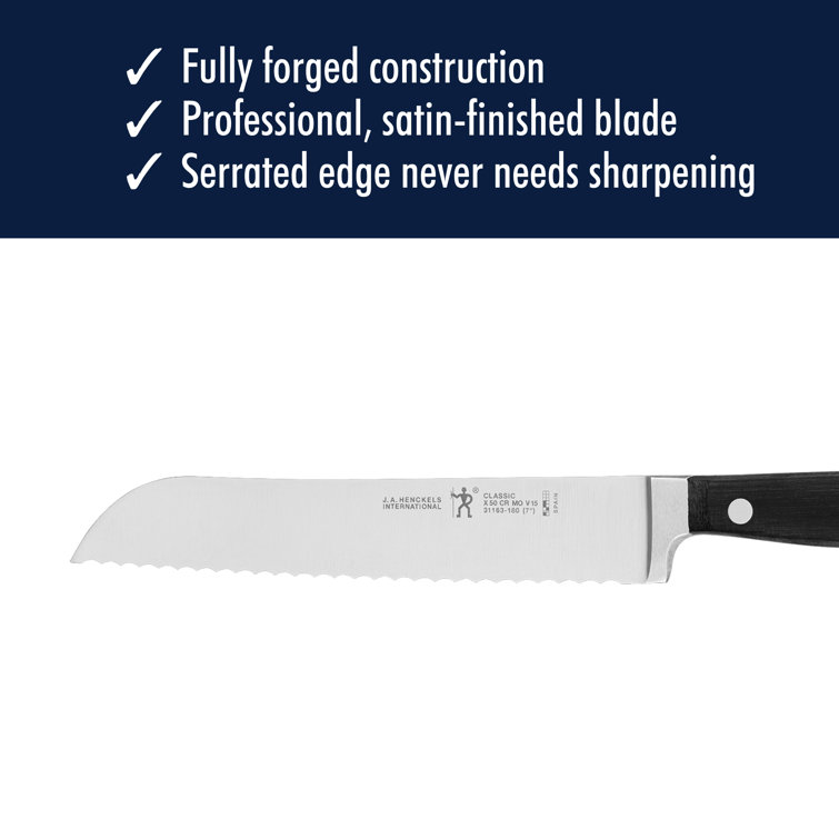 Henckels Classic 7-inch Black Stainless Steel Bread Knife