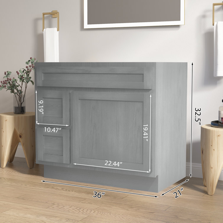 Hibbitts 36" Silver Single Shaker Bathroom Vanity Base