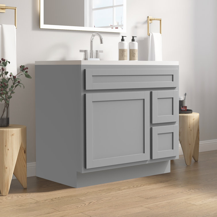 Gray 36'' Single Freestanding Bathroom Vanity Base