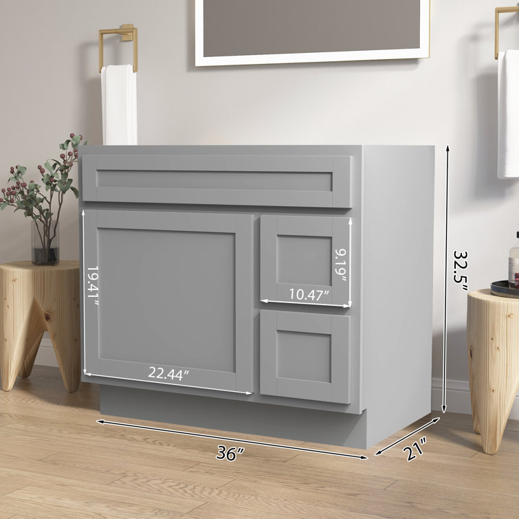 Gray 36'' Single Freestanding Bathroom Vanity Base