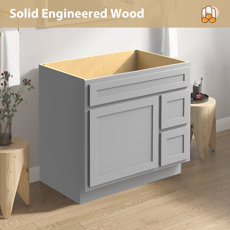 Gray 36'' Single Freestanding Bathroom Vanity Base