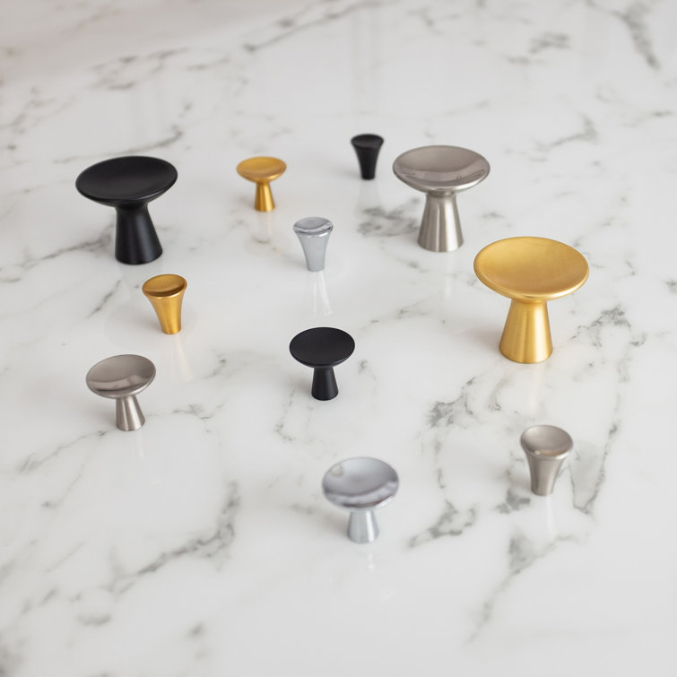 Brushed Golden Brass Conical Cabinet Knob 10-Pack