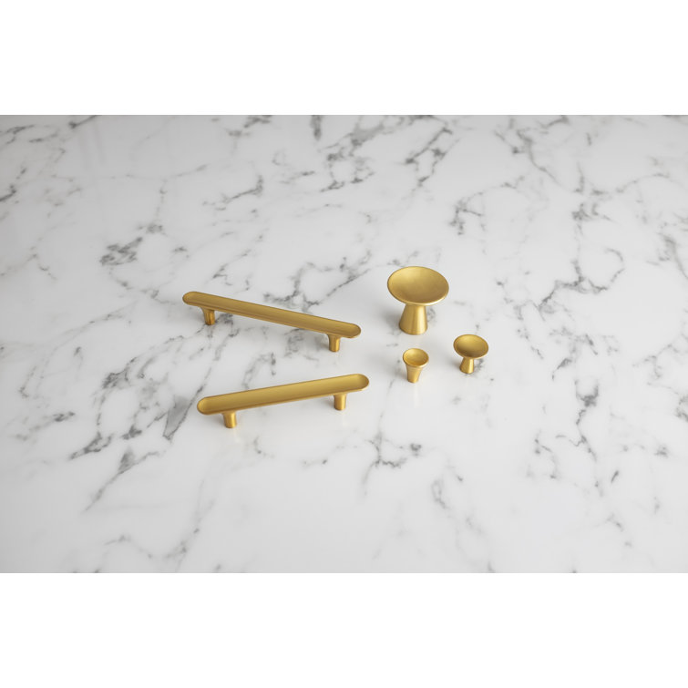 Brushed Golden Brass Conical Cabinet Knob 10-Pack