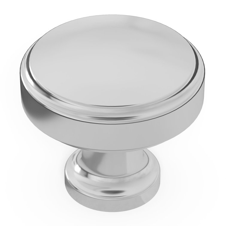 Piper 1-1/4 Inch Chrome Round Cabinet Knob 10-Pack