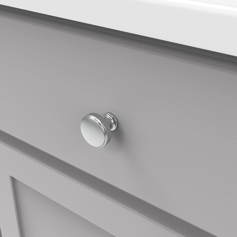 Piper 1-1/4 Inch Chrome Round Cabinet Knob 10-Pack