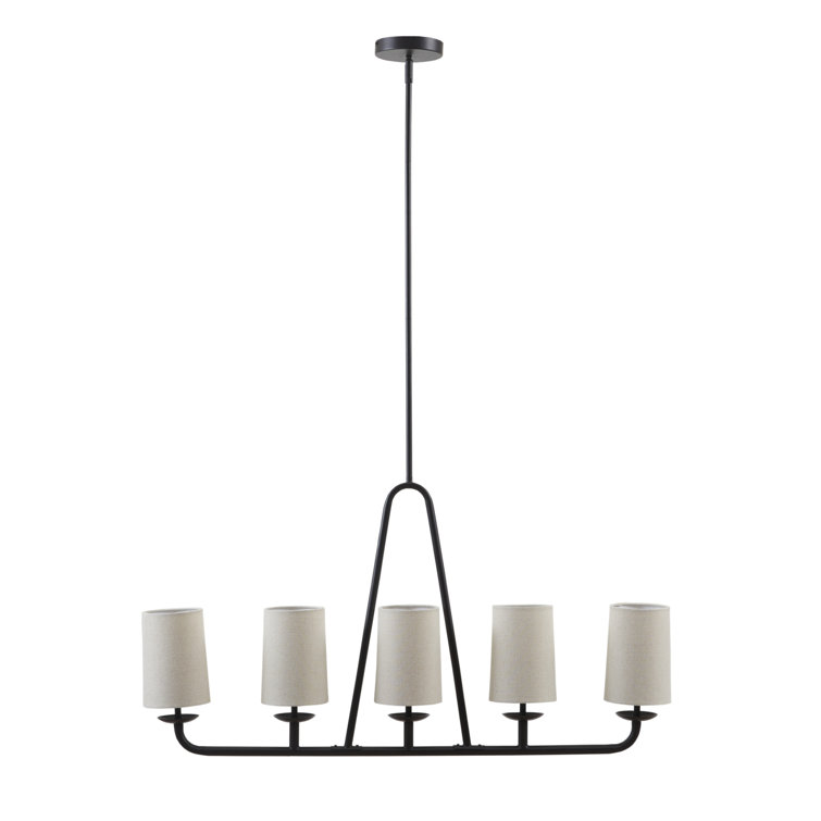 Serenitie Bronze Linear Chandelier with Tapered Drum Shades