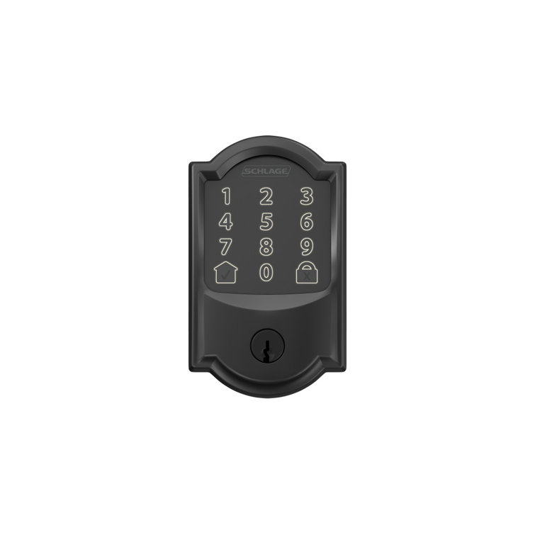 Matte Black Smart Wi-Fi Deadbolt with Touchscreen