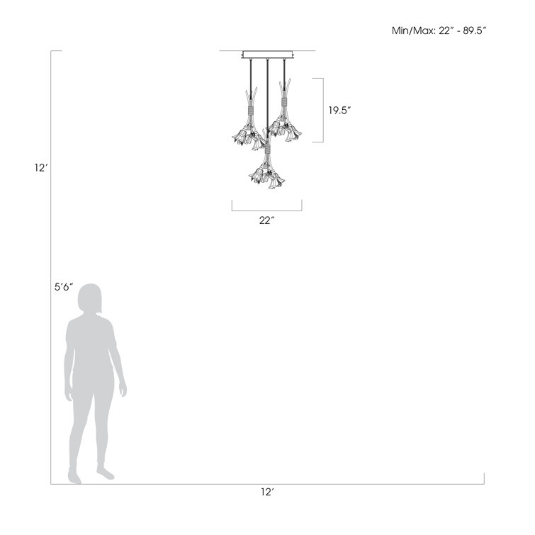 Azu 6-Light Silver Crystal LED Pendant