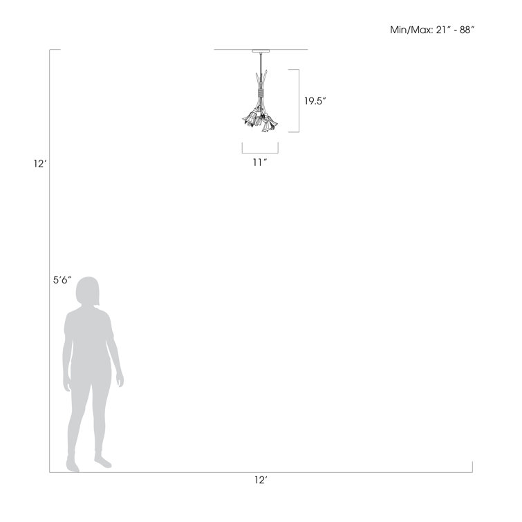 Azucena Silver and Crystal LED Drop Light