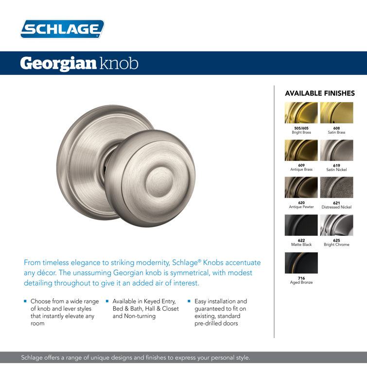 Antique Pewter Round Passage Hall and Closet Door Knob