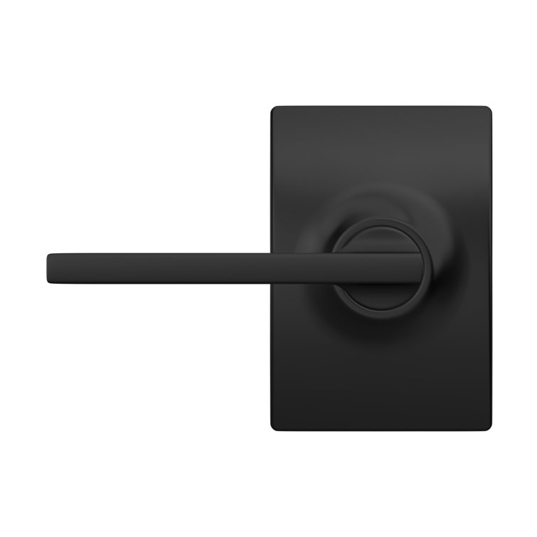 Matte Black Latitude Passage Door Lever with Century Trim