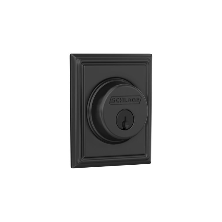Matte Black Single Cylinder Deadbolt with Addison Trim